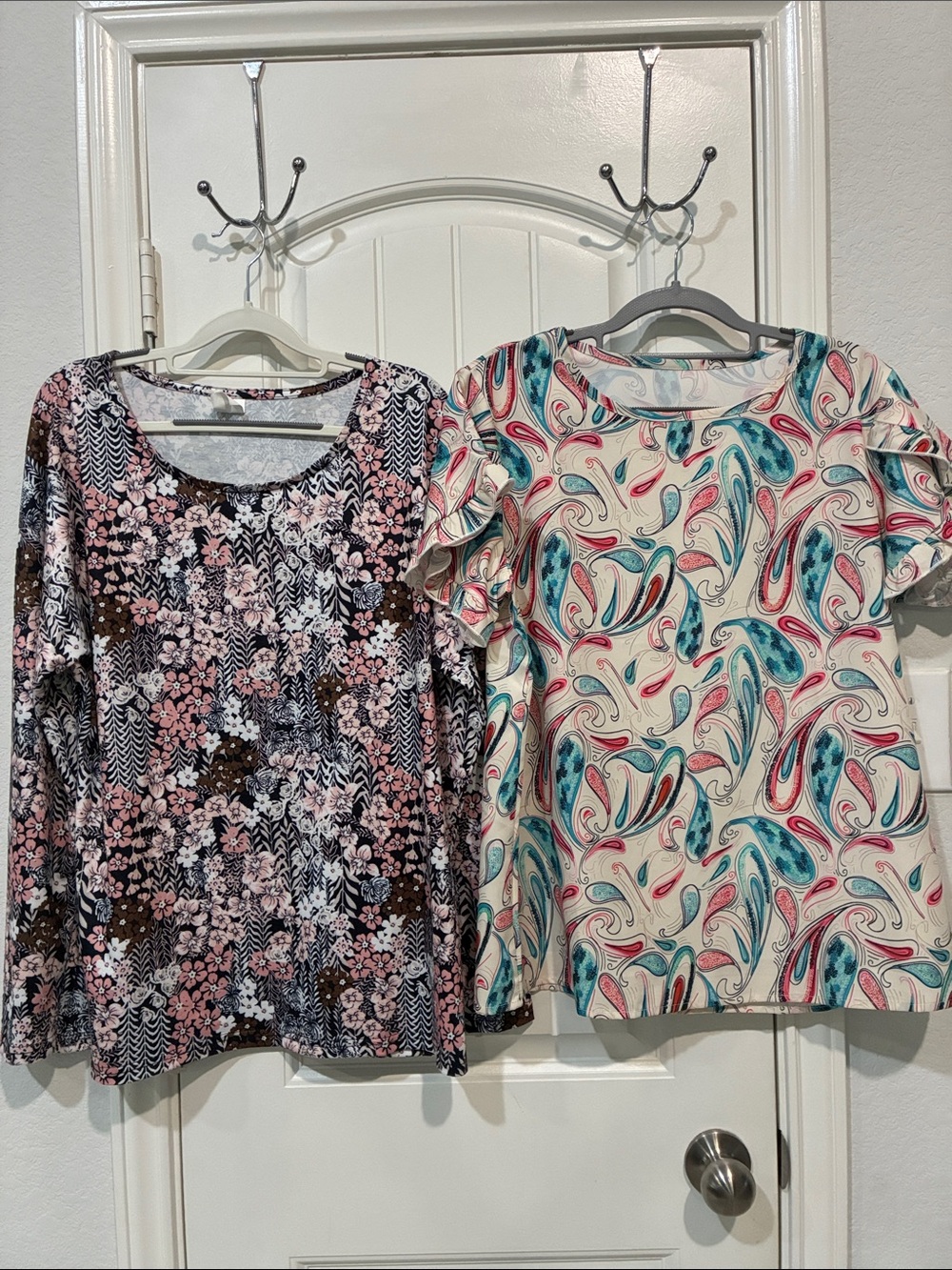 Two Patterned Women's Tops - Floral & Paisley NWOT